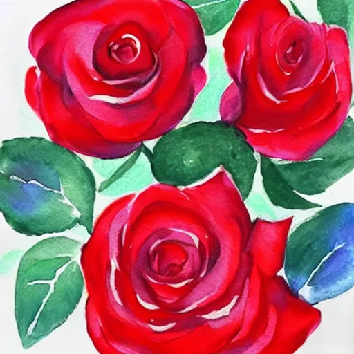 Image similar to watercolor red roses