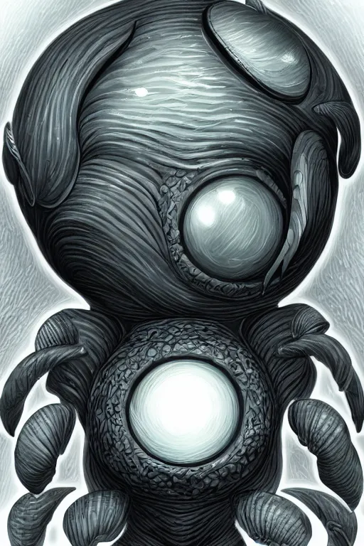 Prompt: a humanoid figure clam monster with large sphere eyes, highly detailed, digital art, sharp focus, trending on art station, plant, anime art style