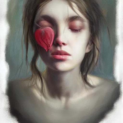 Image similar to what depression looks like, withering heart, oil painting, pale colors, high detail, 8 k, wide angle, trending on artstation,