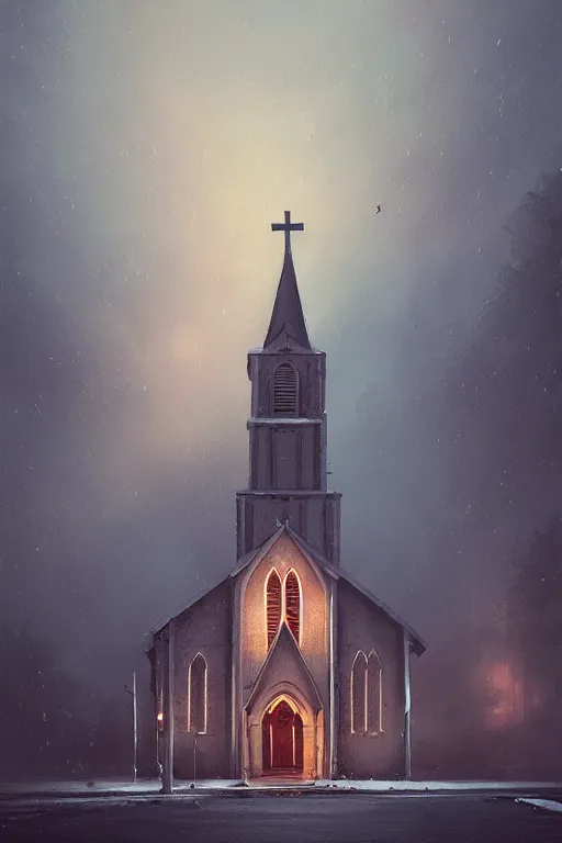 Image similar to a beautiful hyperrealistic painting of a church on fire by Alena Aenami, Anton Semenov, Alejandro Burdisio, trending on artstation, gigantic, octane render, brilliantly coloured, intricate, ultra wide angle, trending on artstation, dusk, volumetric lighting, polished, micro details, ray tracing, 8k