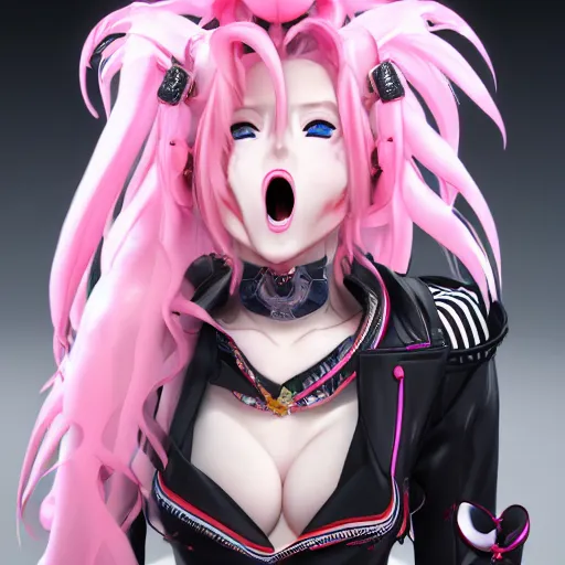Prompt: stunningly beautiful omnipotent megalomaniacal anime goddess who looks like junko enoshima, symmetrical perfect face smiling in a twisted, mischievous, devious and haughty way while looking down upon the viewer and taking control, mid view from below her feet, hyperdetailed, unreal engine 5, 8 k