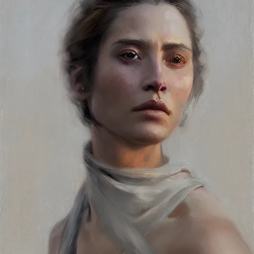 Prompt: portrait of a woman warrior, digital art, character art, by jeremy lipking