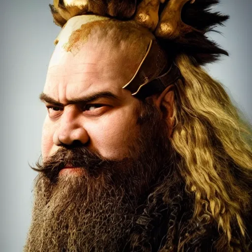 Prompt: medieval fantasy head and shoulders portrait photo of an azer dwarf barbarian with a beard of fire 🔥, photo by philip - daniel ducasse and yasuhiro wakabayashi and jody rogac and roger deakins