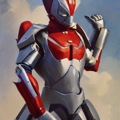 Image similar to greg manchess portrait painting of armored spiderman ultraman japanese cyborg hybrid as overwatch character, medium shot, asymmetrical, profile picture, organic painting, sunny day, matte painting, bold shapes, hard edges, street art, trending on artstation, by huang guangjian and gil elvgren and sachin teng