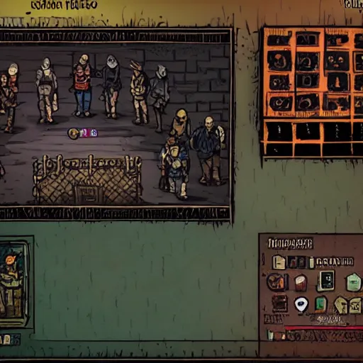 Image similar to darkest dungeon and disco elysium crossover