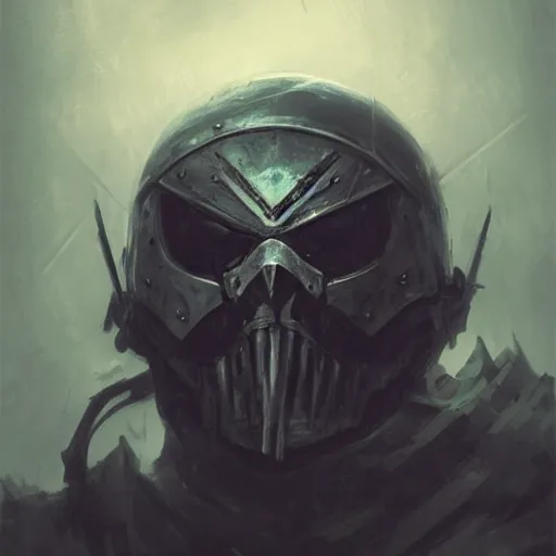 Image similar to crow skull knight helmet, headshot, closeup, grimdark, fantasy, trench crusade, terrifying, dark, fog, atmospheric cold lighting, dark souls, hyperrealistic, art by sparth