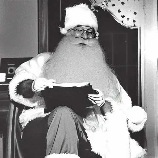 Prompt: Santa 1970's photograph