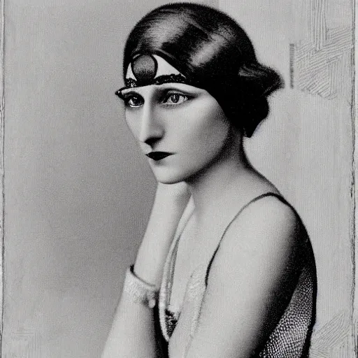 Prompt: photograph of a woman wearing weimar berlin fashion, 1 9 2 0's, looking at the camera, aesthetic, elaborate, intricate, highly detailed, detailed face, photorealism, smooth, sharp focus, rim light, art by waterhouse, duchamp,