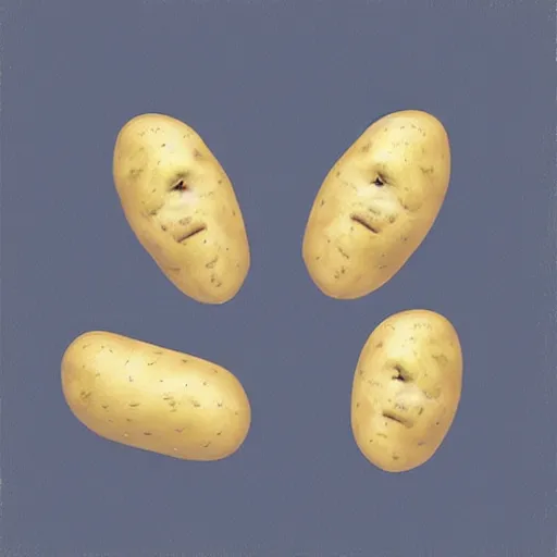 Image similar to a potato that’s half human, realistic