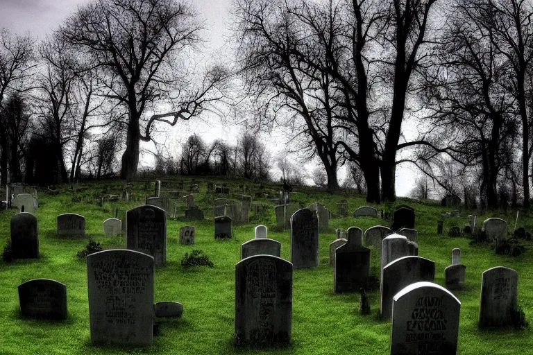 Prompt: a photo of a spooky graveyard windows xp background