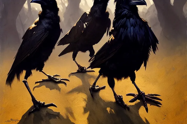 Image similar to raven birds expressively dancing by otto dix and greg rutkowski and andreas rocha, cinematic lighting, highly detailed, warm colours, 4 k