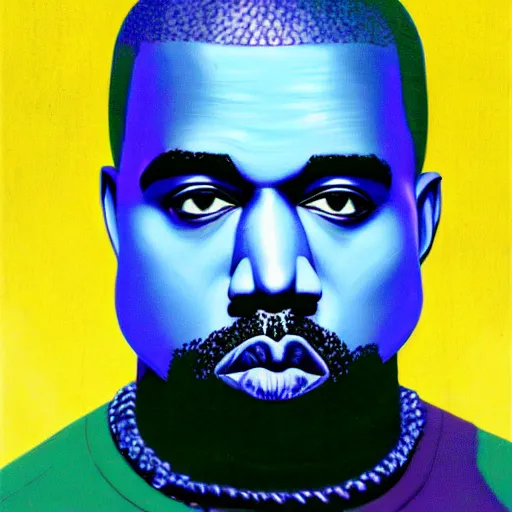 kanye west by wayne barlowe blue green purple color | Stable Diffusion ...