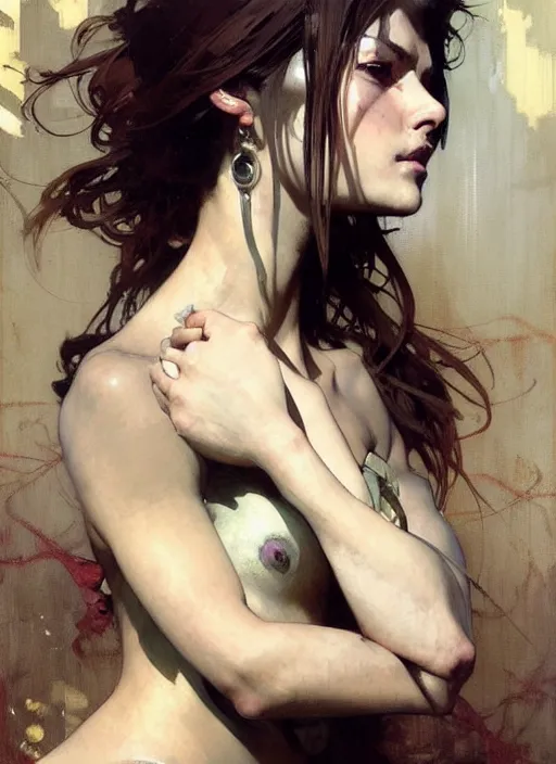 Image similar to beautiful neutral earth toned palette knife painting artwork by yoji shinkawa jeremy mann, 💃, charlie bowater and magali villeneuve and alphonse mucha, gaston bussiere, craig mullins, j. c. leyendecker, by artgerm