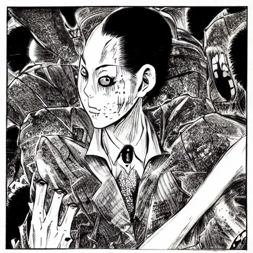 Prompt: “ art by junji ito and yoshitaka amano ”