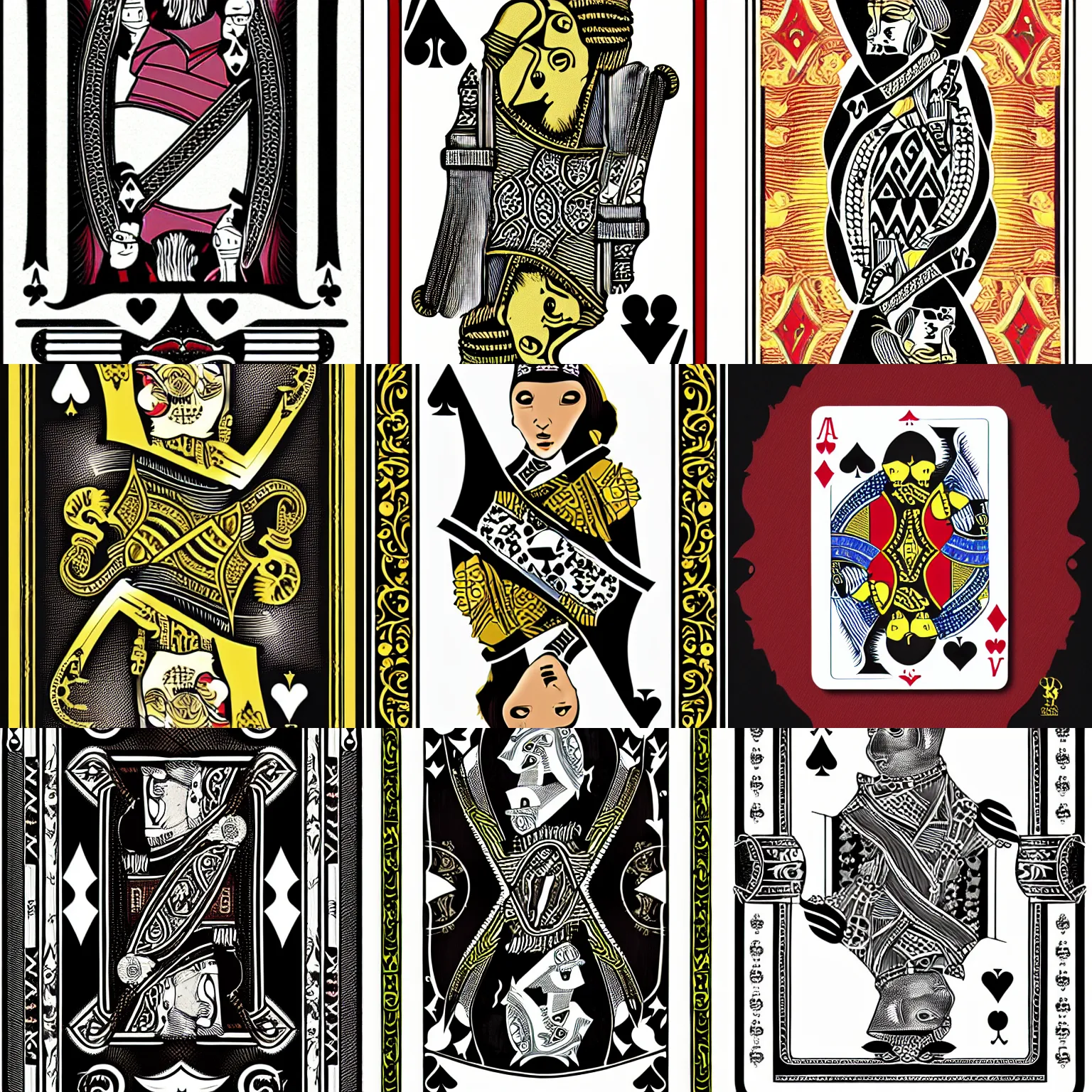 Prompt: playing card design of an ace of spades including a weasel