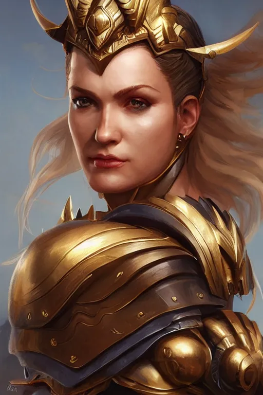 Image similar to amazon valkyrie athena, d & d, fantasy, portrait, highly detailed, headshot, digital painting, trending on artstation, concept art, sharp focus, illustration, art by artgerm and greg rutkowski and magali villeneuve