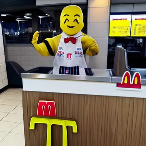 Image similar to t 1 faker working at mcdonalds