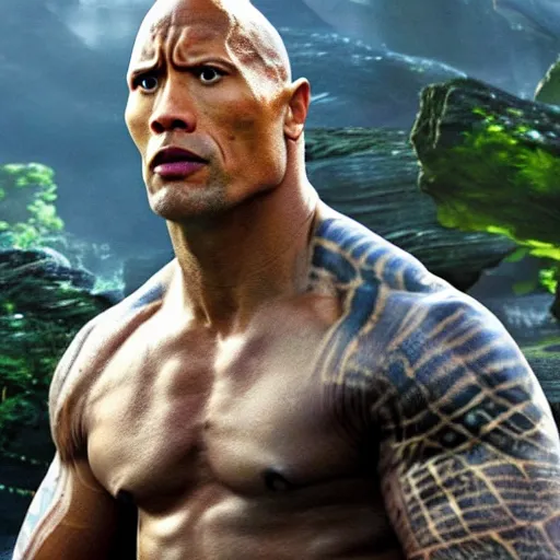 Image similar to Dwayne Johnson in Avatar 4K quality super realistic