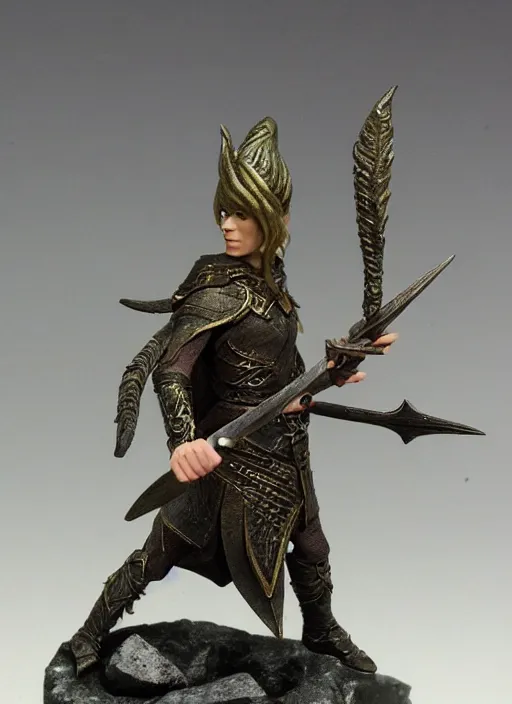 Prompt: Images on the store website, eBay, Full body, Miniature of a Elven Warrior