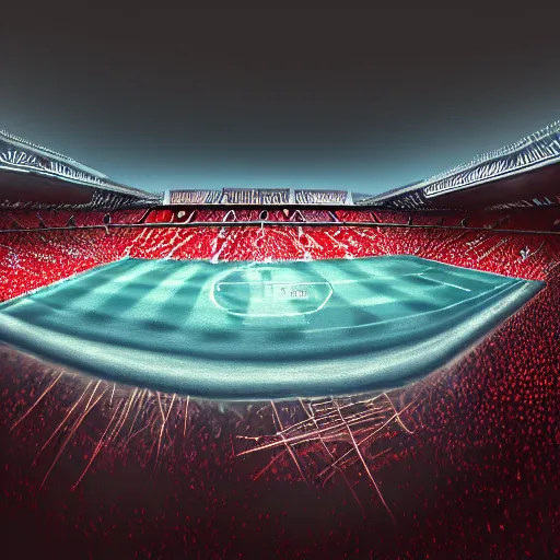 Prompt: a beautiful illustration of a sinking ship that is old trafford, trending on artstation, sharp focus, 8 k 4 k