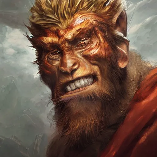 Prompt: a beautfiul award winning commission portrait of a wukong,digital art,art by greg rutkowski,character design by charles bowater,photorealistic,ross tran,hyperdetailed,detailed face,fascinating,2021,western comic style