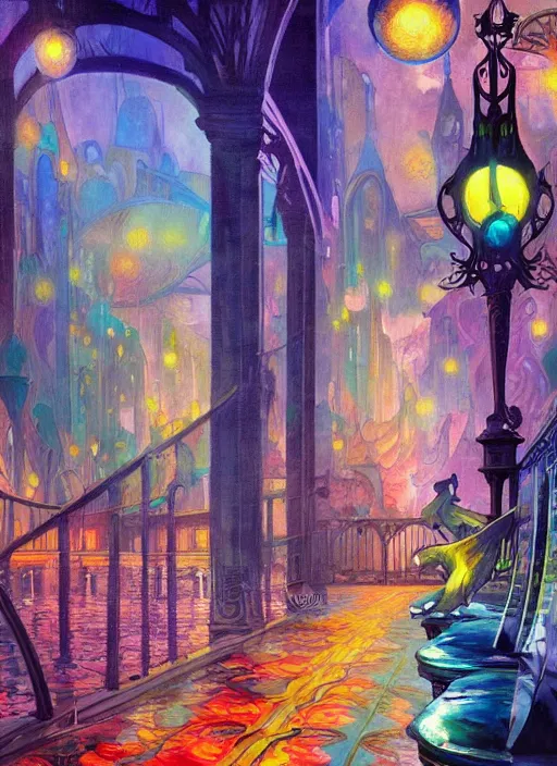 Prompt: ethereal city lost in time, art station, fauvism, art nouveau, felix kelly, johan grenier, hd, digital painting