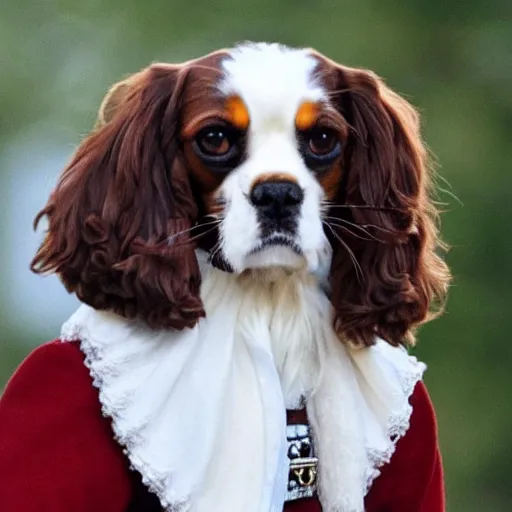 Prompt: King Charles Cavalier with Harry Styles' facial features