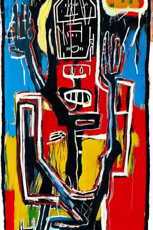 Image similar to beautiful detailed tarot cards painting by jean - michel basquiat