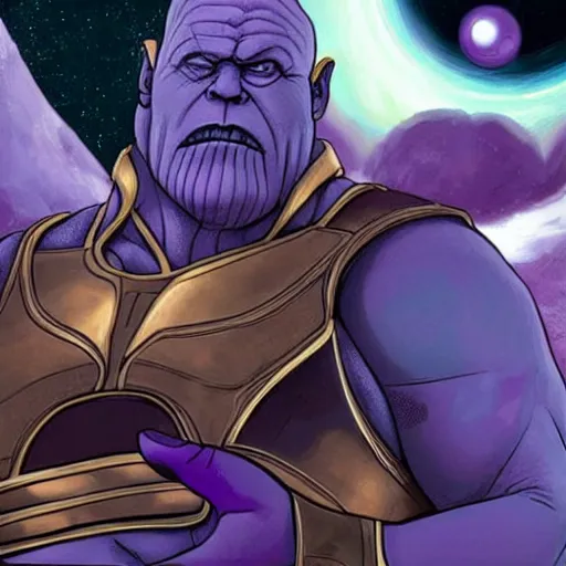 Image similar to photo of thanos sleeping in bed, next to yoda