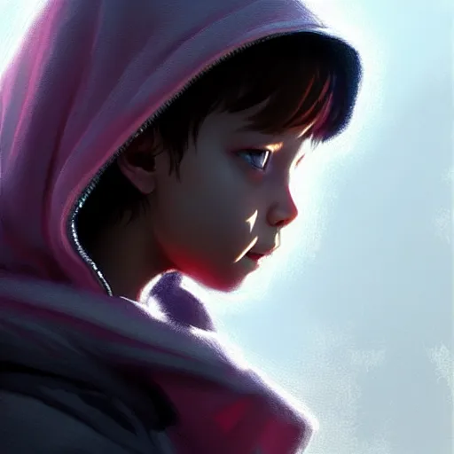 Prompt: young girl looking over her shoulder facing the camera, wearing an oversized hoodie, fantasy, sharp focus, character art, illustration, digital art painting, extremely detailed, trending on artstation, by masamune shirow, by greg rutkowski.