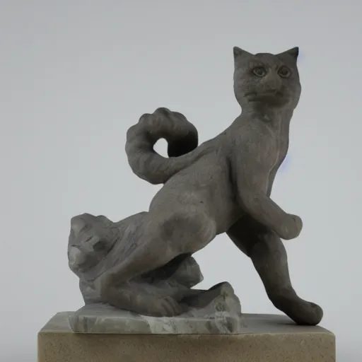 Image similar to marble statue of a karate cat