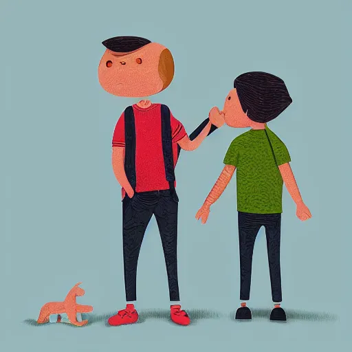 Image similar to best friends, illustration by olivia, mads berg, wlop