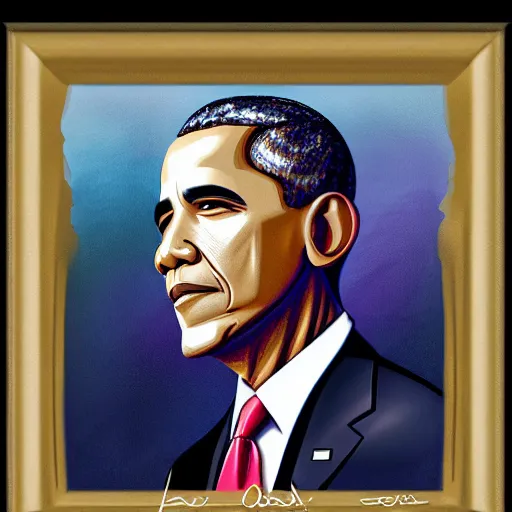 Image similar to illustration of obama by loish