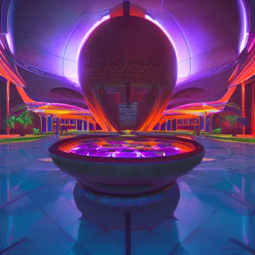 Prompt: Futuristic Marrakech Morocco, in the style of beeple and Mike Winkelmann, photo real, ultra realistic, intricate, epic lighting, 8k resolution, unreal engine 5, ultraviolet colors