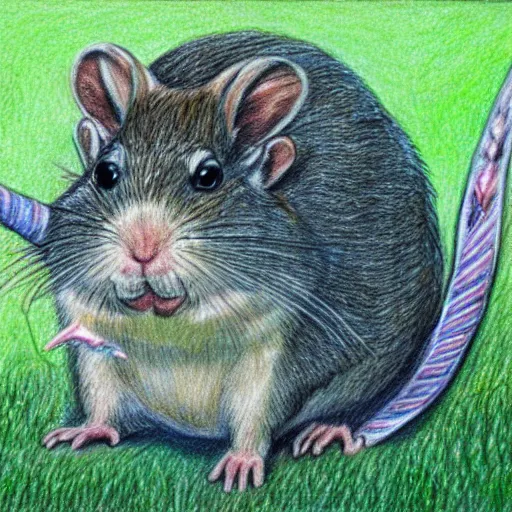 Image similar to gerbil warrior, fantasy, island setting, bounty - island, color pencil drawing