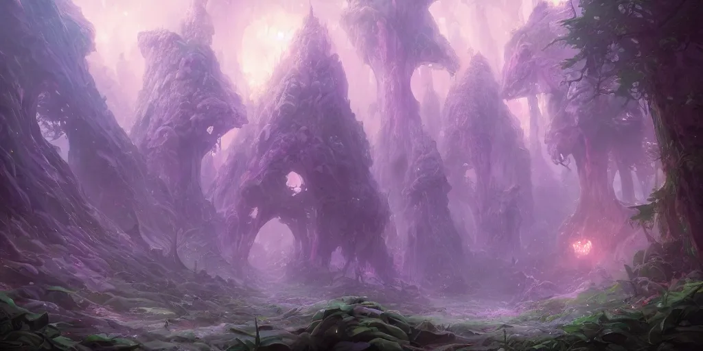 Prompt: Infinite crystal forest, concept art by Noah Bradley, Darek Zabrocki, Tyler edlin, Jordan Grimmer, Neil Blevins, James Paick, Natasha Tan, highly detailed, ultra detailed, ultra realistic, trending on artstation