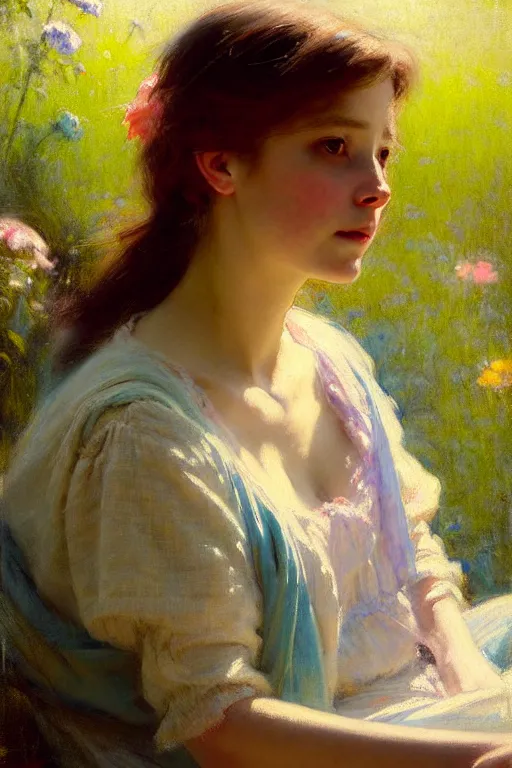 Image similar to soft colorsphotograph imax and solomon joseph solomon and richard schmid and jeremy lipking victorian loose genre loose painting full length portrait painting of winnie - the - pooh disney