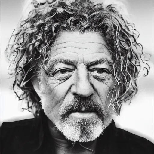 Image similar to robert plant with marijuana buds and leafs for a head and face 4 k