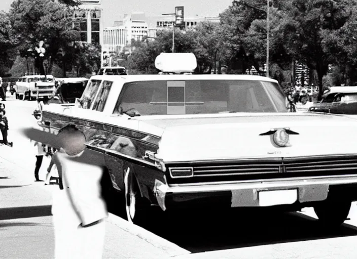 Prompt: ps 4 gameplay, john f kennedy in dallas motorcade, dealy plaza, life is strange, unreal engine