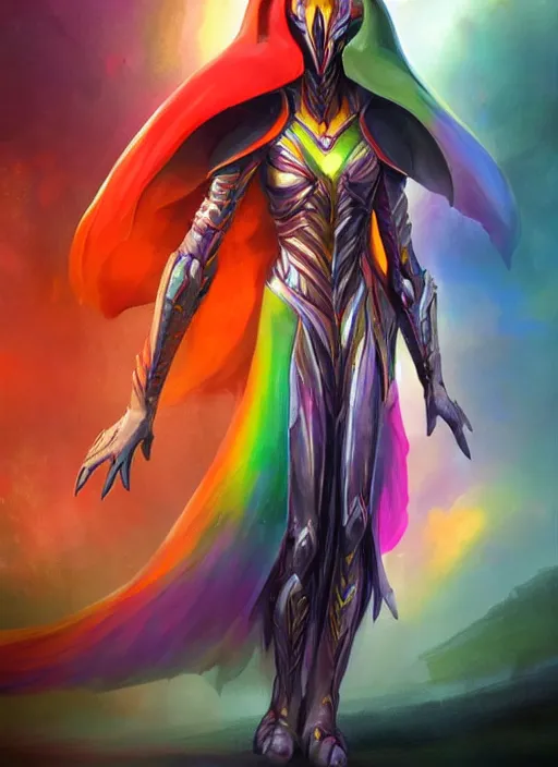 Image similar to sauron wearing a rainbow dress, elegant, digital painting, concept art, smooth, sharp focus, illustration, from starcraft by ruan jia and mandy jurgens and artgerm and william - adolphe bouguerea