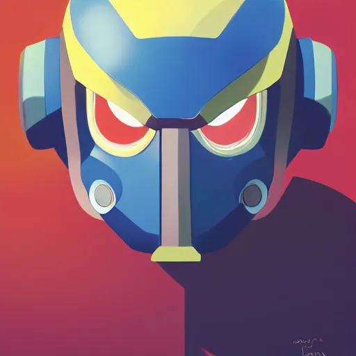 Image similar to face icon stylized minimalist mega man, loftis, cory behance hd by jesper ejsing, by rhads, makoto shinkai and lois van baarle, ilya kuvshinov, rossdraws global illumination