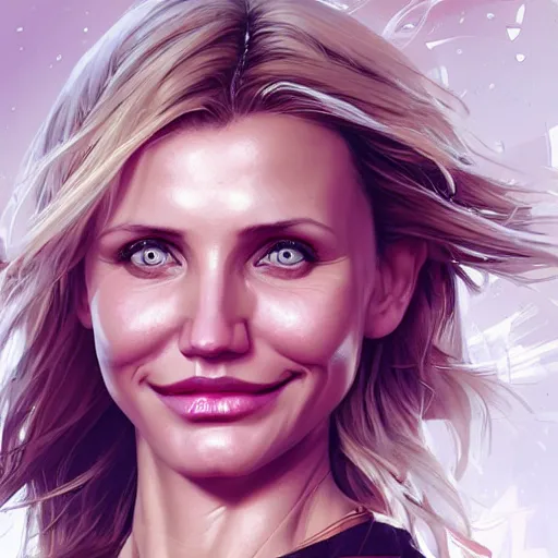 Image similar to Cameron Diaz by Stanley Artgerm Lau, WLOP, Rossdraws, James Jean, Andrei Riabovitchev, Marc Simonetti