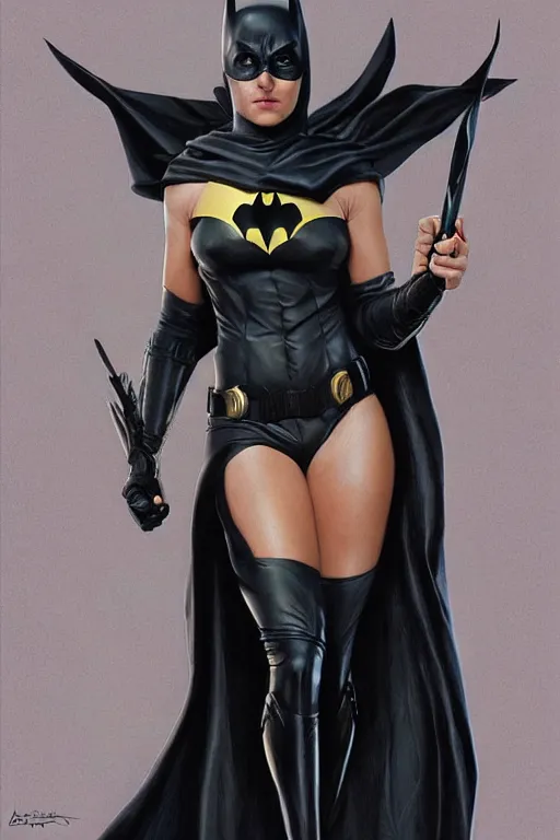 Image similar to Mother theresa as a heroine in black leather, batman batgirl, amazing body curves, intricate, elegant, highly detailed, centered, digital painting, artstation, concept art, smooth, sharp focus, illustration, art by artgerm and donato giancola and Joseph Christian Leyendecker, Ross Tran, WLOP