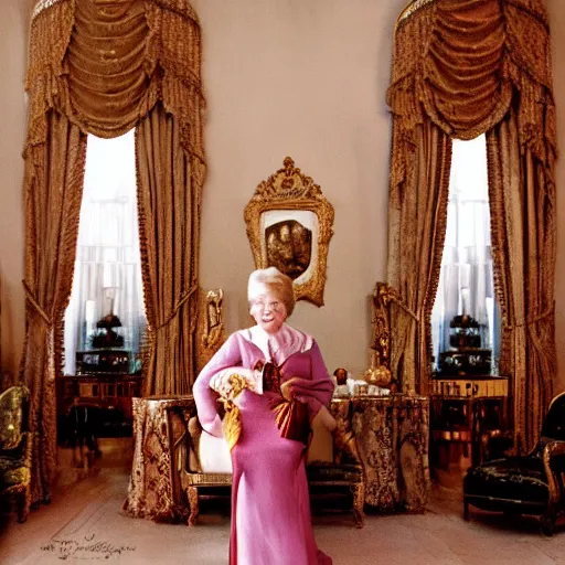 Image similar to Madame Donalde Trump. CineStill