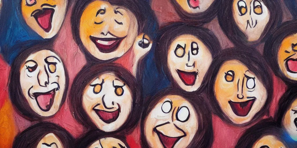 Image similar to detailed painting of funny faces