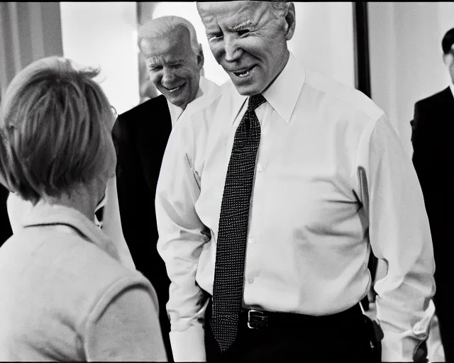 Image similar to president joe biden face to face with president joe biden, nikon 3 5 mm, photograph