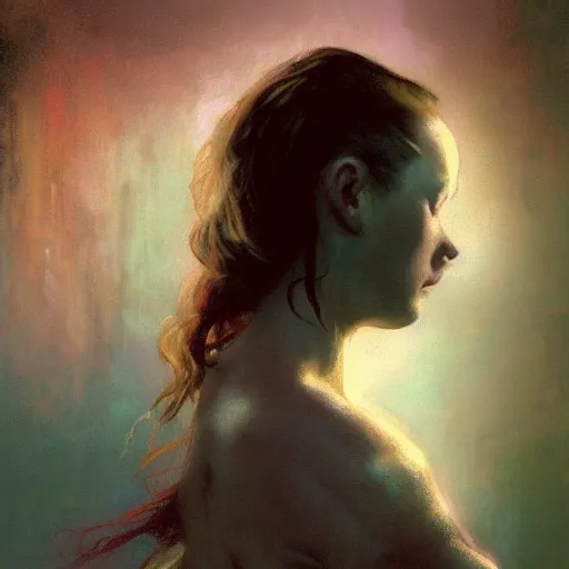 Image similar to kaitlyn dever, hyperrealistic full figure, bladerunner street alley, art of elysium by frank frazetta and by jeremy mann and by alphonse mucha, fantasy art, photo realistic, dynamic lighting, artstation, full figure poster, volumetric lighting, very detailed face, 4 k, award winning