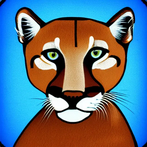 Image similar to blue and yellow icon of a cougar