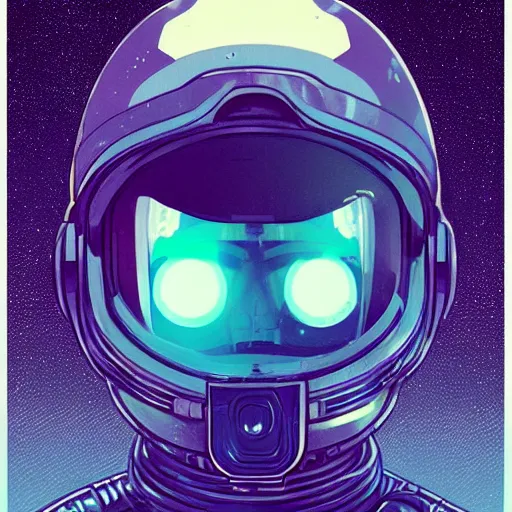 Prompt: portrait of a future cosmonaut with helmet having cybernetics and wirings, d & d, trending on artstation, art by rossdraws, petros afshar, tom whalen, laurie greasley and greg rutkowski and ilya kuvshinov, global illumination