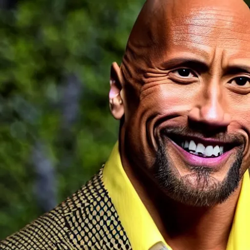 Prompt: dwayne johnson with a hairy beard